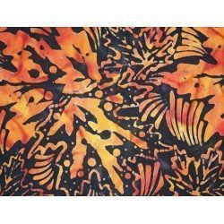 Tela batik per metres taronja-negre