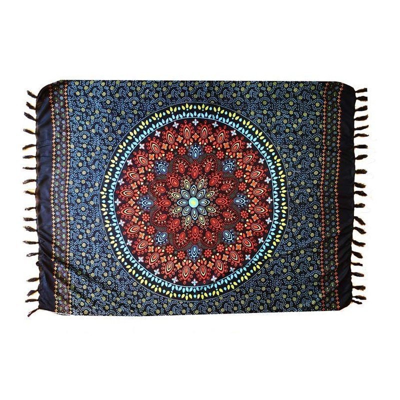 Pareo balinés mandalas negro Pareo balinés mandalas negro