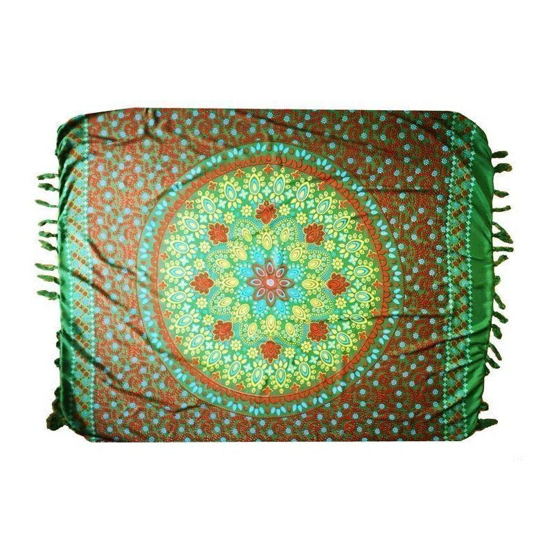 Pareo balinés mandalas verde Pareo balinés mandalas verde