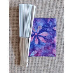 Abanico con tela batik rosa-lila RL4