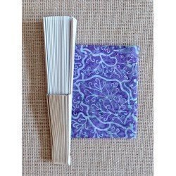 Abanico con tela batik rosa-lila RL5