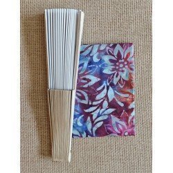Abanico con tela batik rosa-lila RL6