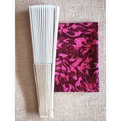 Abanico con tela batik rosa-lila RL7