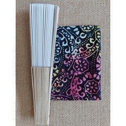 Abanico con tela batik negro-gris NG1