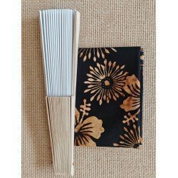 Abanico con tela batik negro-gris NG2