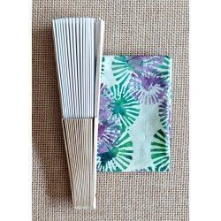 Fan with batik fabric verd V1