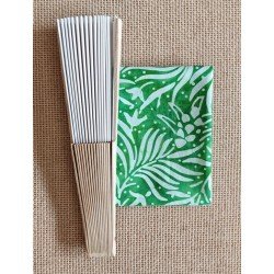 Fan with batik fabric verd V2