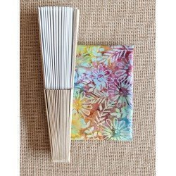 Fan with batik fabric multicolored ML1